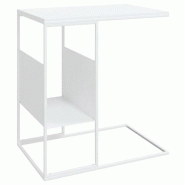 VidaXL Table d'appoint Blanc 55x36x59,5 cm Bois d'ingénierie Modèle Toscane Design - 343107XL