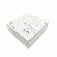 Boîte pâtissière décor Atelier Signature 220x220x80mm par 150 pièces JORIDEAL - blanc en carton 3519400542289