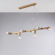 Bonetti Illumina Fabian Suspension en fer laqué noir et doré 8 lumières L.121x16 BL293-8-OR - doré 8050713219741