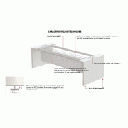 Bureau de Direction E10 avec pieds laqués - Officity - 204, Noyer américain, Piètement blanc