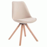 Décoshop26 - Chaise de salle à manger design scandinave en tissu crème et pieds en bois clair forme carré 10_0003457 - 3000251588842 Décoshop26 - Chaise de salle à manger design scandinave en tissu crème et pieds en bois clair forme carré 10_0003457 - 3000251588842