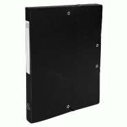 Exacompta - Réf. 59681E - 8 boites de Classement Exabox Dos 25mm polypropylène 7/10e OPAK - A4 - Noir - noir plastique 59681E