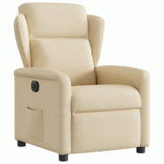 Fauteuil inclinable électrique Crème Tissu Modèle Zerviane - 8721102961045