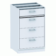 Kit 4 tiroirs pour caisson administratif de base - bois mélaminé 19mm - blanc
