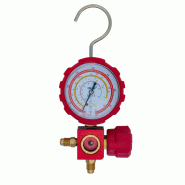 Manomètre 1 voie sous blister HP rouge - R32, R134a, R410A & R407C - sans flexible