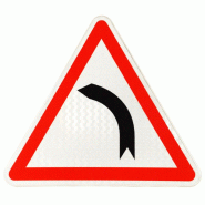 Panneau de danger A1B - Virage à gauche dangereux - ultra-résistant WP Signalisation Panneau de danger A1B - Virage à gauche dangereux - ultra-résistant WP Signalisation