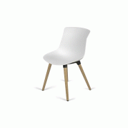 Siège de réunion pieds bois style scandinave - blanc-p01 Siège de réunion pieds bois style scandinave - blanc-p01