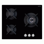 AIRLUX Table De Cuisson Gaz 60cm 3 Feux 6150w Noir av635hbk - noir 8033945389703