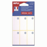 Apli Lot de 5 Pochette de 24 étiquettes congélation blanches, format 25 x 50 mm - 3270241154412