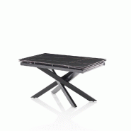 AQA Design Table extensible ZELOR en métal noir et céramique L.140/200 P.80 H.75 MP03476 - noir céramique MP03476