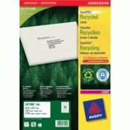 AVERY 2100 étiquettes recyclées blanches, format 63,5 x 38,1 mm (100 feuilles A4 / cdt) - 4004182055892