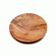 Bazar Bizar Plat rond en bois de teck 25x25 cm naturel - Lot de 6 - marron Bois massif BASU101-M-MTR6