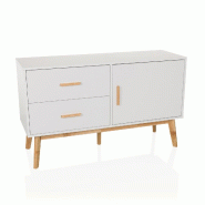 Buffet / commode TAROLO I 97x34x80 cm 3 tiroirs 2 portes blanc hjh LIVING - blanc multi-matériau 927000