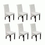 Décoshop26 - Lot de 6 chaises de salle à manger cuisine capitonné design classique en synthétique blanc CDS022167 - blanc 3000024481530 Décoshop26 - Lot de 6 chaises de salle à manger cuisine capitonné design classique en synthétique blanc CDS022167 - blanc 3000024481530