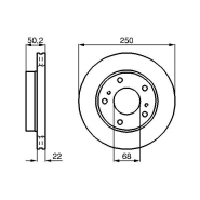 Disque de frein Bosch 0986478685 - ventilé intérieur - boîte de 2 disques - 5 trous - épaisseur 22 mm Disque de frein Bosch 0986478685 - ventilé intérieur - boîte de 2 disques - 5 trous - épaisseur 22 mm