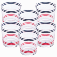 El Ganso - Lot de 6 verres en cristal rayés 345 ml - multicolore aluminium PK7346