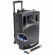 Enceinte active boost150vhf-bt portable autonome - 800w -1 5/38cm avec usb-mp3, rec, vox, bluetooth, 1 micro vhf, lumière ovni - 3666638042460