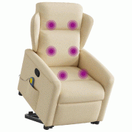 Fauteuil inclinable de massage Crème Tissu Modèle Merderia - 8721102961342