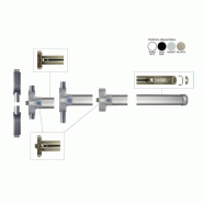 Fermeture antipanique PUSH EVAK acier INOX 304 noir RAL9005 830 mm HERACLES - noir acier 748549