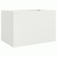 Helloshop26 - Jardinière bac lit surélevé plantes fleurs terrasse jardin 62 x 47 x 46 cm acier blanc 02_0037757 - 3000214279701