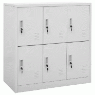 Helloshop26 - Lot de 2 armoires à casiers modernes avec serrures 90 x 45 x 92,5 cm style contemporain en acier gris clair 02_0055156 - gris acier 300