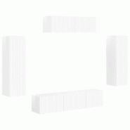 Helloshop26 - Meuble TV mural modulable contemporain agencement flexible 100 x 31 x 29,5 cm en bois blanc brillant 02_0056212 - blanc Bois massif 3000