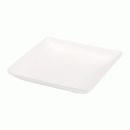 Mini assiette carrée en bagasse blanche 6,5x6,5x1,2cm par 1000