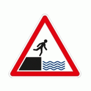 Panneau de danger "Risque de chute dans l'eau"