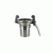 Raccord sphérique inox à douille annelée avec collerette - Femelle 2 crochets - YSPFDAC100IX pour arrosage sur grandes surfaces_0