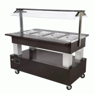 Roller Grill buffet chaud salad'bar wenge 4 bacs GN SB 40 CW - marron Bois manufacturé SB 40 CW