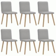 VidaXL Chaises à Manger Lot De 6 Gris Nuage Tissu - gris 8721158569684 VidaXL Chaises à Manger Lot De 6 Gris Nuage Tissu - gris 8721158569684