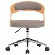 VidaXL Chaises pivotantes à manger lot de 4 taupe bois courbé et tissu Modèle Toscaria - 8720286023655