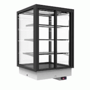 Vitrine chauffante SELF-SERVICE encastrable Chaleur sèche 4 faces vitrées 1000mm 3 étagères Integra Drop-in Sayl