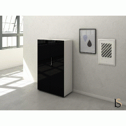 Armoire moyenne à portes battantes Luxury - Ofitres - Noir_0