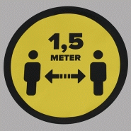 Autocollants d'espacement au sol 1,5m (rond 25cm)  - sku: q-809-str25