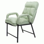 Décoshop26 - Chaise rembourrée fonction inclinable en métal et tissu vert menthe 04_0006339 - 3000261715641