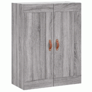 Helloshop26 - Armoire murale polyvalente rangement 69,5 x 34 x 90 cm design élégant finition mate en bois d'ingénierie gris 02_0048901 - gris Bois