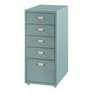Helloshop26 - Caisson de bureau armoire meuble de rangement à roulettes avec 5 tiroirs 69 x 28 x 41 cm vert menthe 03_0009108 - 3000224512805