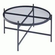Helloshop26 - Ensemble de 2 tables basses en verre noir 03_0009381 - noir verre 3000224660735