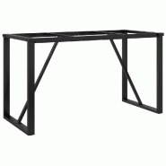 Helloshop26 - Lot de 2 pieds de table à manger cadre en O 140 x 60 x 73 cm stables et robustes style industriel en acier noir 02_0047230 - noir acier
