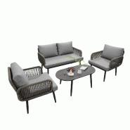 Merax salon de jardin, 4 personnes, gris - gris métal N634P0027G