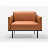 Fauteuil cuir Escalas piètement en aluminium noir de Inclass Fauteuil cuir Escalas piètement en aluminium noir de Inclass