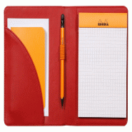 RHODIA 213007C - Livret Porte-Bloc et Porte-Documents N°13 Coquelicot - pour Bloc-Notes ou Carnets de Format A6 (10,5x14,8 cm) - Simili Cuir Italien