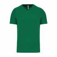 T-shirt de sport manches courtes col v homme Kelly Green XXL 100% Polyester - XXL vert 3663639081757