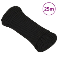Vidaxl corde de travail noir 3 mm 25 m polyester 152797
