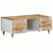 VidaXL Table basse 100x54x40 cm bois de manguier massif Modèle Sirius Vision Plus - 4018676