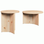 VidaXL Table basse 2 pcs Naturel Bois de pin massif Modèle Zenith Horizon - 873550