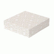 Boite pâtissière The Pack carton ondulé  blanc/or 23x23x7.5cm - par 200