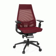 Chaise de bureau / chaise bureau GENIDIA SMART BLACK tissu maille rouge hjh OFFICE - rouge polyester 652880