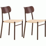 Chaise en métal et contreplaqué Polly 88 x 42 x 55 cm (Lot de 2) Venture Home - beige 3700866383503